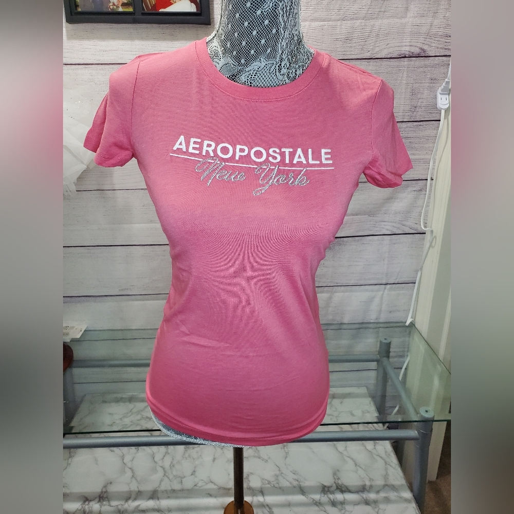 Aeropostale Women's Pink New York Tee